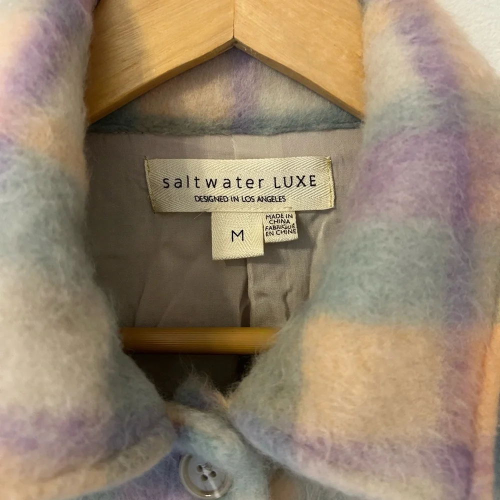 Salt Water Luxe NWOT Sz M Pastel Button Up Jacket Long Sleeve w Pockets Org $120 - Picture 2 of 10